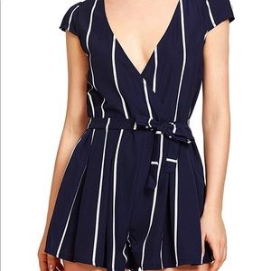 Women's Casual Vertical Striped Romper
